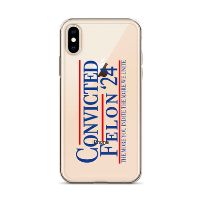 Convicted Felon '24 Clear Case for iPhone®