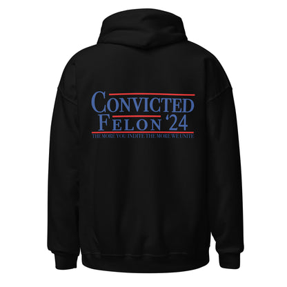 Trump '24 | 'Merica Patriotic Hoodie | Convicted Felon '24 Trump Election Hoodie | Political Statement Hoodie | Trump Supporter Gift"