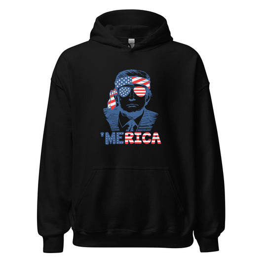 Trump '24 | 'Merica Patriotic Hoodie | Convicted Felon '24 Trump Election Hoodie | Political Statement Hoodie | Trump Supporter Gift"