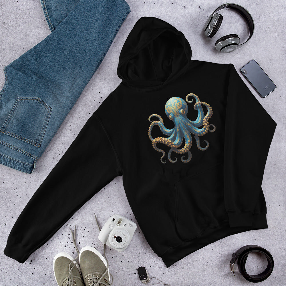 Kraken Octopus Hoodie | Mystical Deep Sea Graphic Sweatshirt | Unique Aesthetic Pullover | Unisex Ocean Theme Hoodie