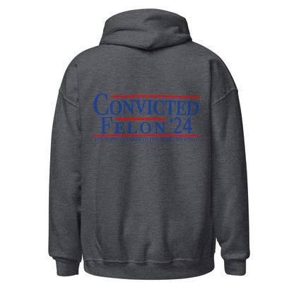 Trump '24 | 'Merica Patriotic Hoodie | Convicted Felon '24 Trump Election Hoodie | Political Statement Hoodie | Trump Supporter Gift"