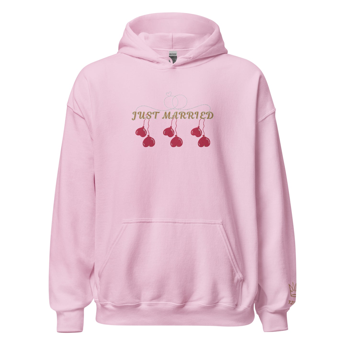 Just Married Custom Date Embroidered Hoodie || Couples Matching Hoodie || Anniversary Sweatshirt || Wedding Sweatshirt