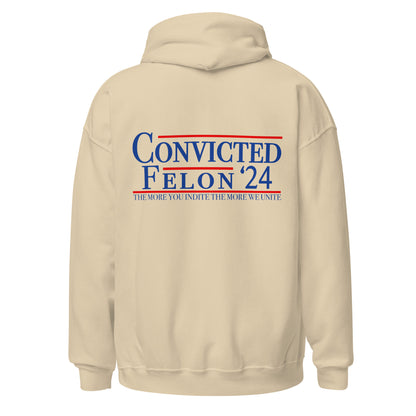 Trump '24 | 'Merica Patriotic Hoodie | Convicted Felon '24 Trump Election Hoodie | Political Statement Hoodie | Trump Supporter Gift"