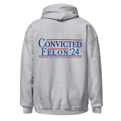 Trump '24 | 'Merica Patriotic Hoodie | Convicted Felon '24 Trump Election Hoodie | Political Statement Hoodie | Trump Supporter Gift"