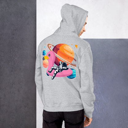 Space Vibes Astronaut Hoodie | Out of This World Graphic Sweatshirt | Unique UFO Flamingo Float Hoodie | Trendy Aesthetic Unisex Hoodie