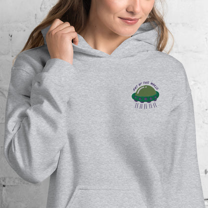 Space Vibes Astronaut Hoodie | Out of This World Graphic Sweatshirt | Unique UFO Flamingo Float Hoodie | Trendy Aesthetic Unisex Hoodie