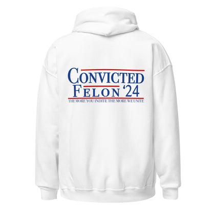 Trump '24 | 'Merica Patriotic Hoodie | Convicted Felon '24 Trump Election Hoodie | Political Statement Hoodie | Trump Supporter Gift"