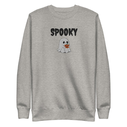 Embroidered Spooky Halloween Sweatshirt - Cozy & Cute Women's Crewneck | Fall Fashion | Ghost Graphic Sweater