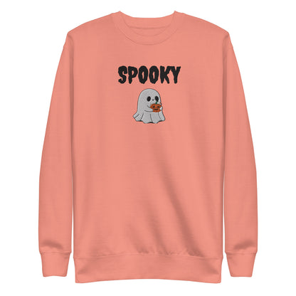 Embroidered Spooky Halloween Sweatshirt - Cozy & Cute Women's Crewneck | Fall Fashion | Ghost Graphic Sweater